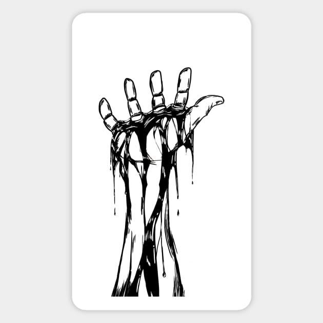 Hand With Dripping Ink Sticker by AidanThomas